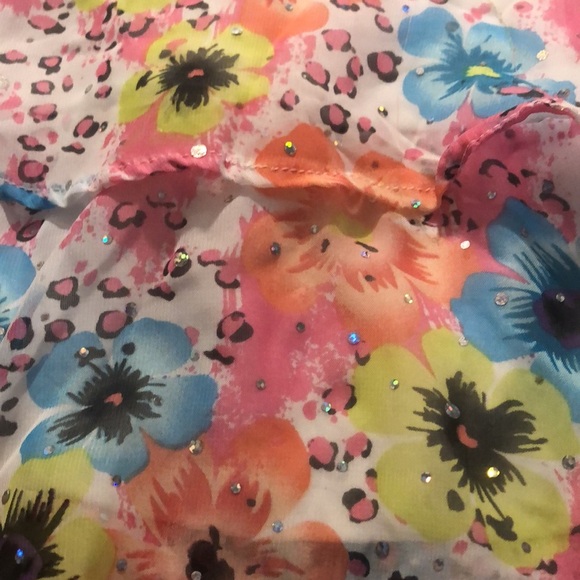 🎉4 for $20 Forever Me Hawaiian Print Ruffled Tier Dress, size 8 - Picture 2 of 8